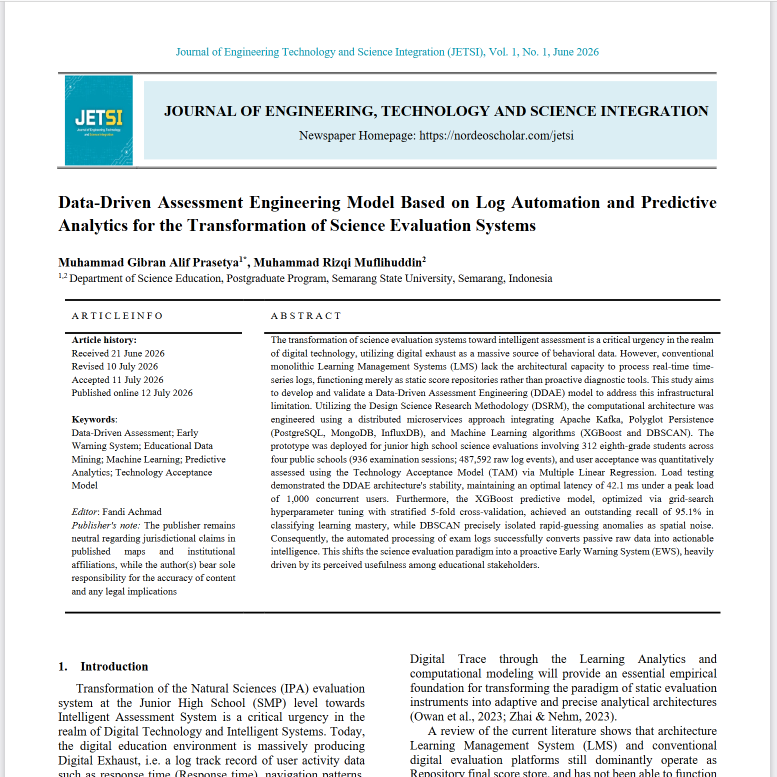 Data-Driven Assessment Engineering Model Based on Log Automation and Predictive Analytics for the Transformation of Science Evaluation Systems