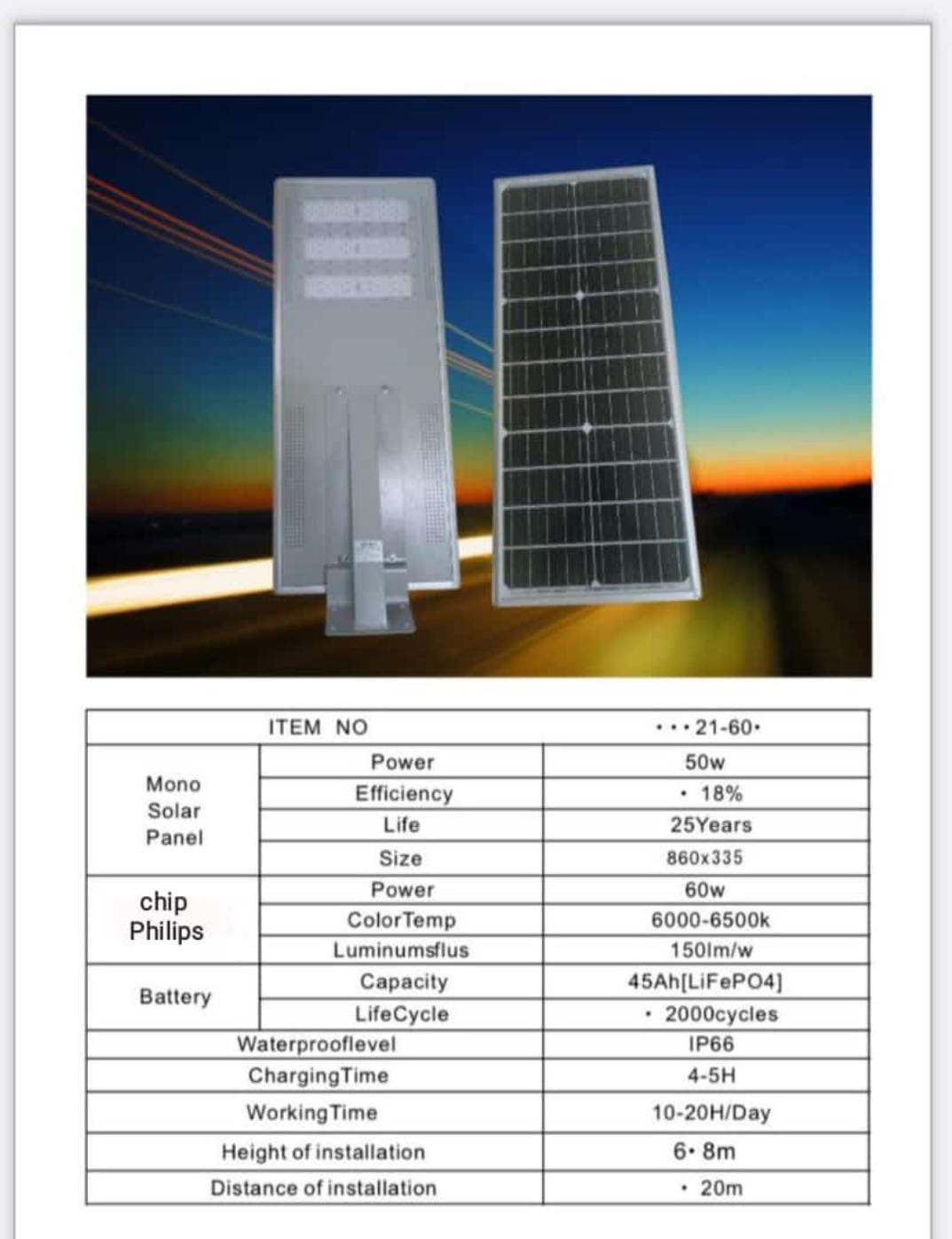 Lampu PJU AIO 60W TKDN