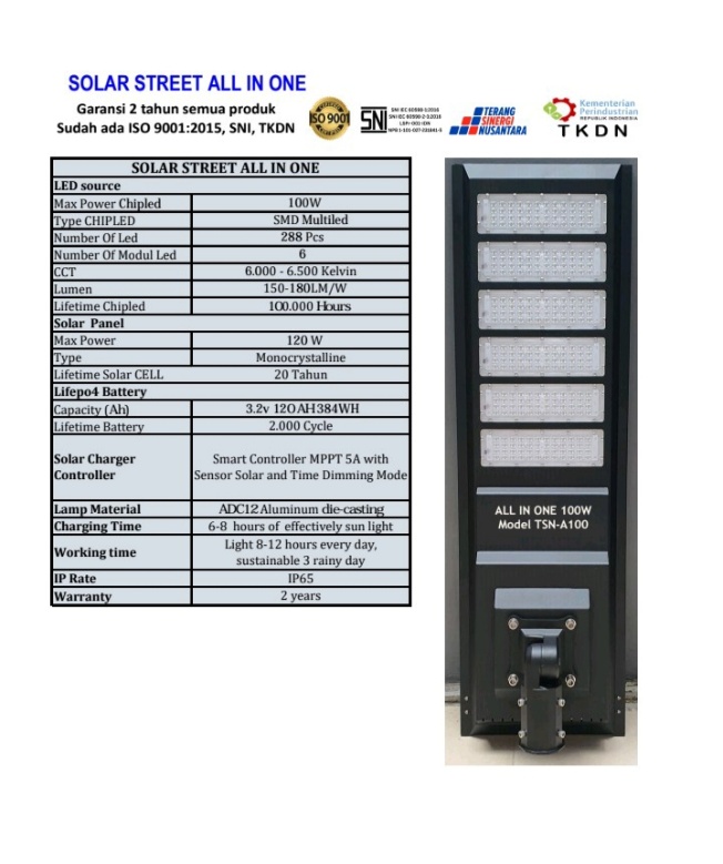 Lampu PJU AIO 40W TKDN