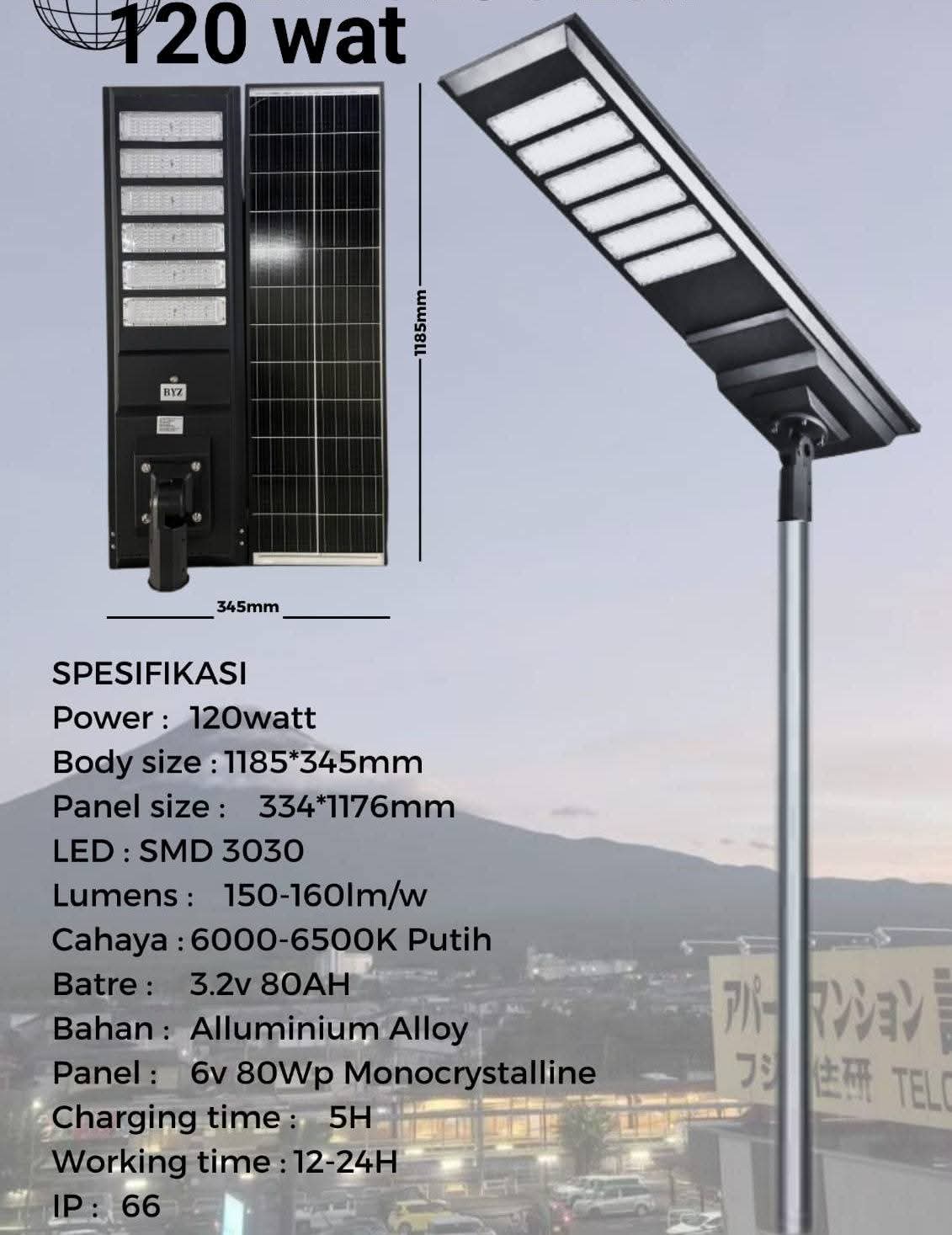 Lampu PJU AIO 100W Non TKDN