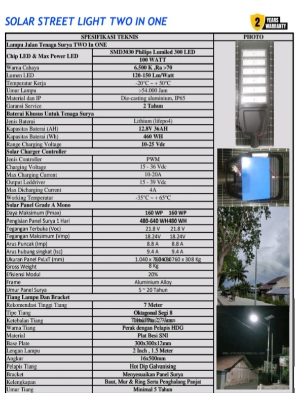 Lampu PJU TIO 120W Non TKDN