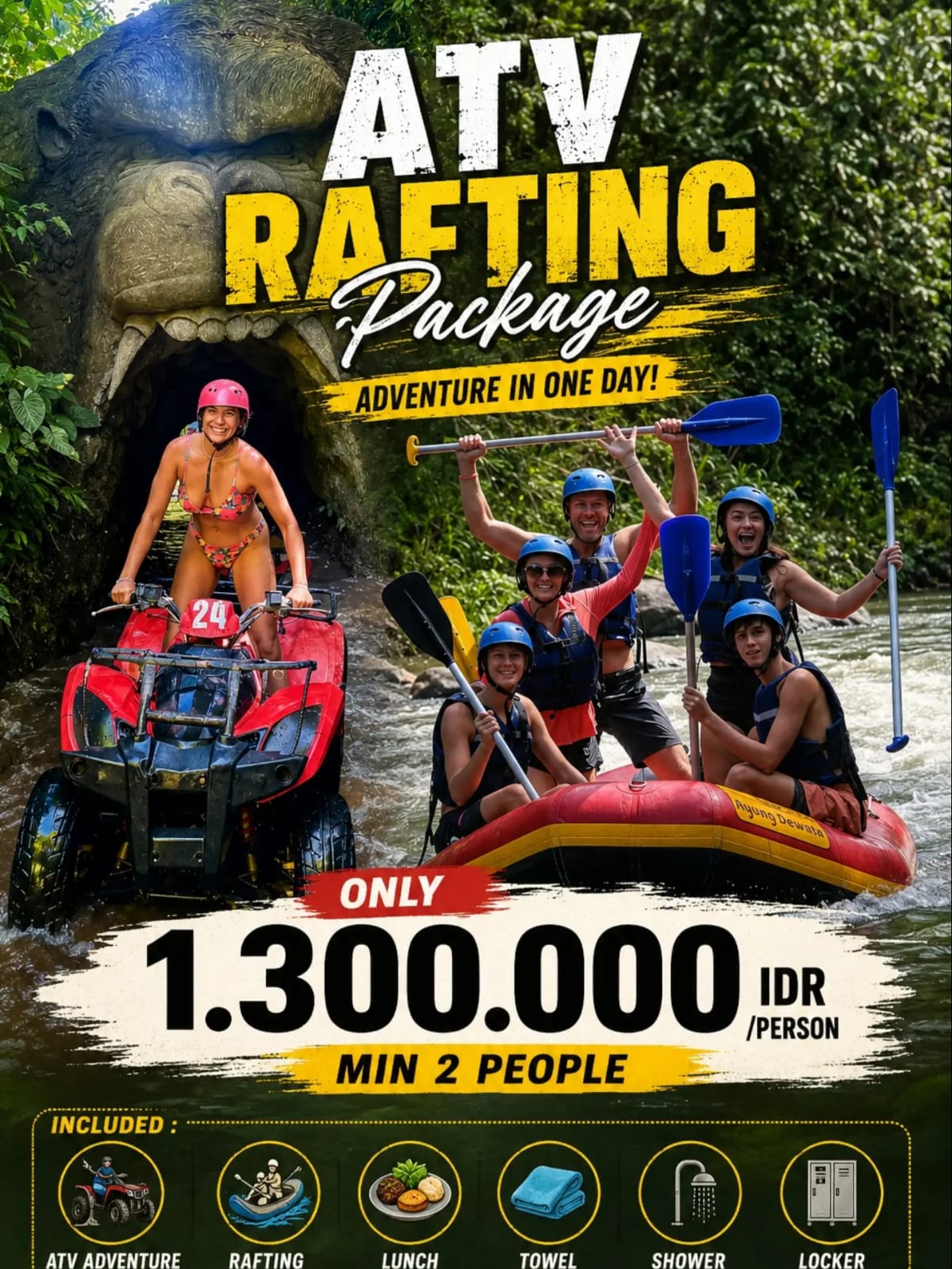 Ubud ATV & Ayung River Rafting Adventure